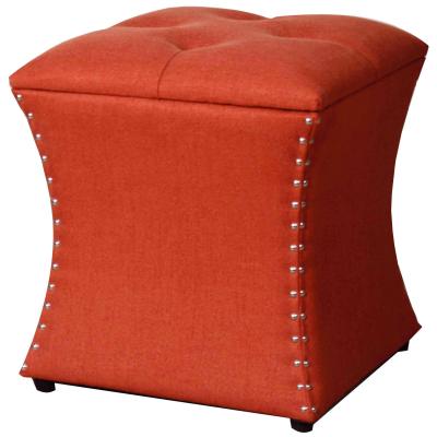 New Pacific Direct 193619-169 Amelia Nailhead Ottoman, Persimmon