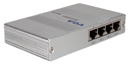 Picture of QVS VGA-C5EX4 4Port VGA & QXGA CAT5-RJ45 Extender System Transmitter Module with Local Port