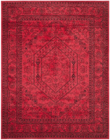 Picture of Safavieh ADR108F-8R Adirondack Power Loomed Round Rug, Red - Black, 8 x 8 ft.