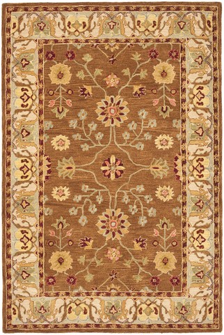 Picture of Safavieh AN562B-3 Anatolia Hand Tufted Small Rectangle Rug- Tan - Ivory- 3 x 5 ft.