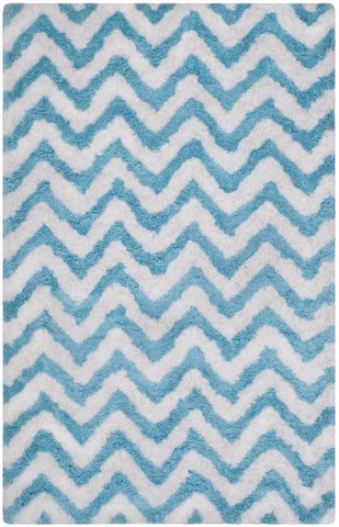 Picture of Safavieh BSG320G-8 Barcelona Shag Hand Tufted Rectangle Rug- Ivory - Blue- 8 x 10 ft.