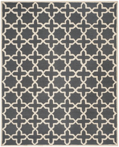 Picture of Safavieh CAM125X-9 Cambridge Hand Tufted Large Rectangle Rug- Dark Grey - Ivory- 9 x 12 ft.