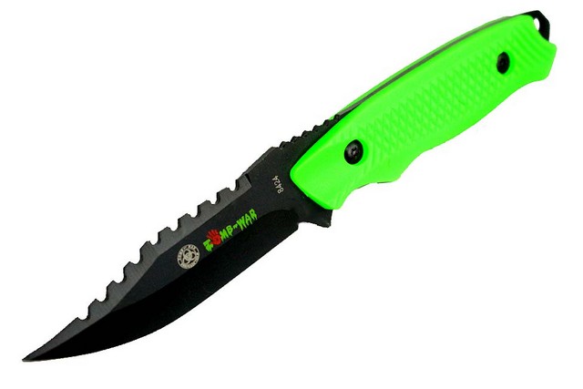 Picture of 8424 Zombiewar Rambo Hunting Knife with Sheath Green&#44; 8 in.