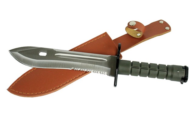 Picture of 6771 Defender Xtreme Stainless Steel M9 Bayonet Knife with Sheath Serrated Blade- 12.75 in.