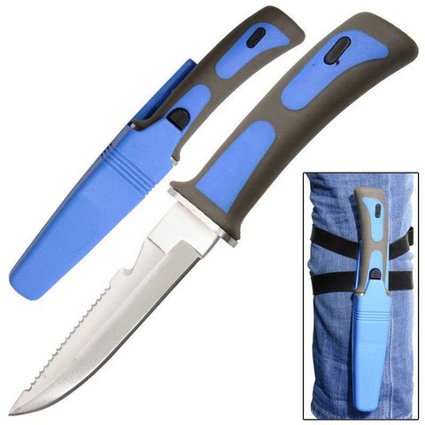 Picture of 7360 Heavy Duty Blue Sawtail Drop Point Diving Swimming Scuba Knife&#44; 9 in.