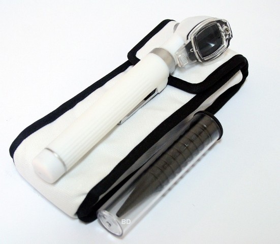 Picture of 10032 Fiber Optic Otoscope Mini Pocket White Medical Ent Diagnostic Set