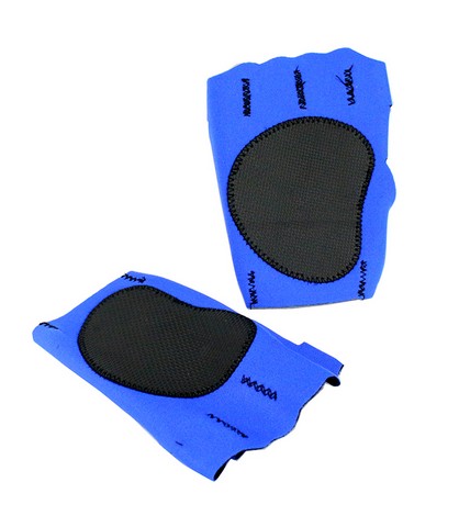 Picture of 9433-M Perrini Blue Fingerless Sport Gloves with Cloth Tie Wrist Strap&#44; Medium