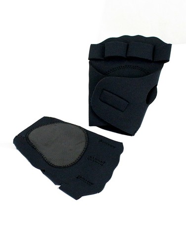 Picture of 9434-M Perrini Black Fingerless Sport Gloves with Cloth Tie Wrist Strap&#44; Medium