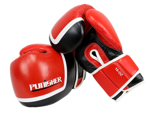 Picture of 9484 Last Punch Red & Black Punisher Boxing Gloves&#44; 16 oz