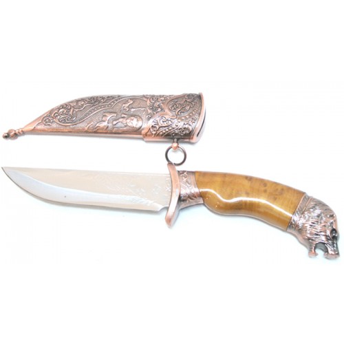 Picture of 5966 Dagger with Sheath Copper Color & Wolf Design&#44; 11 in.
