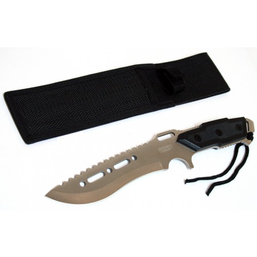 Picture of 6700 Full Tang Silver Combat Ready Hunting Knife with Sheath&#44; 12 in.