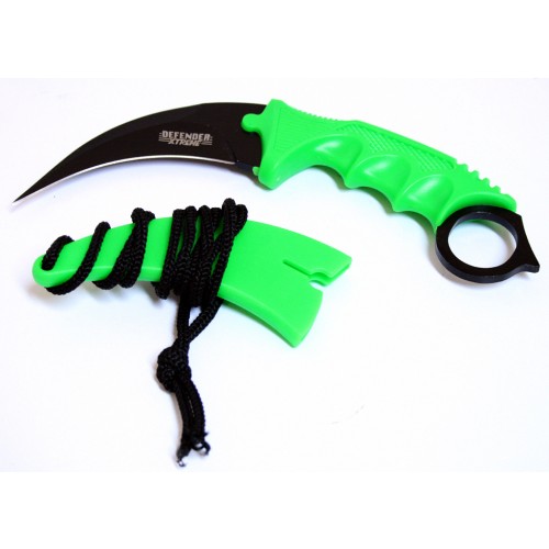 Picture of 6753 Zombie Green Karambit Hunting Knife with Sheath&#44; 7.5 in.