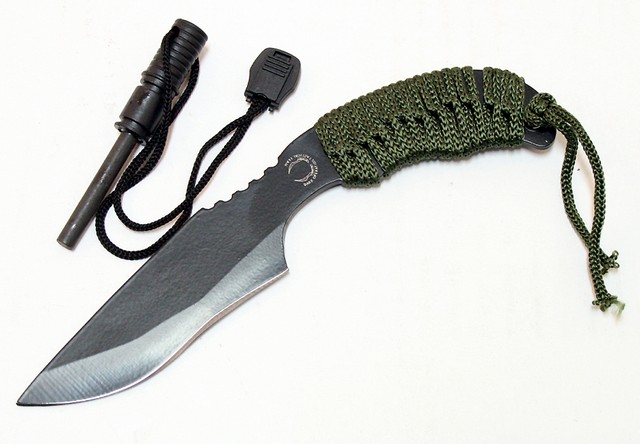 Picture of 5734 Hunting Knife Black Tactical Carbon Steel Blade&#44; 7 in.