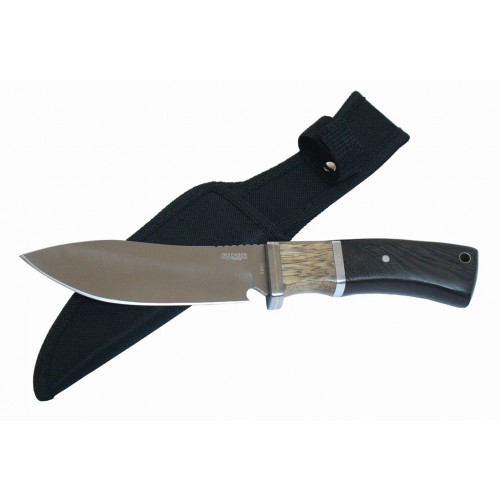 Picture of 6862 Hunting Knife Silver Stainless Steel Brown Wood Handle with Sheath&#44; 9.5 in.
