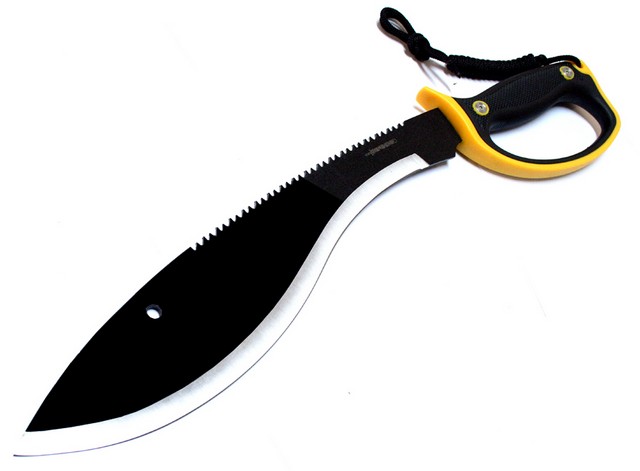 Picture of 6660 Black & Silver Machete with A Black Yellow Handle & Sheath&#44; 20 in.