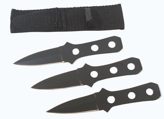Picture of 474-S New All Black Throwing Knives with Sheath