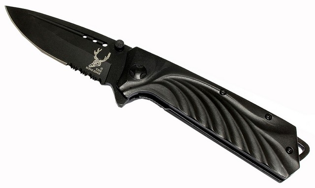 Picture of 6801 The Bone Edge Collection Black Spring Assisted Folding Knife with Belt Clip&#44; 8.5 in.
