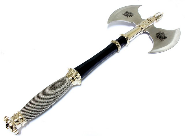 Picture of 2141 Medieval Double Blade Stainless Steel Axe with Wall Plaque&#44; 21 in.