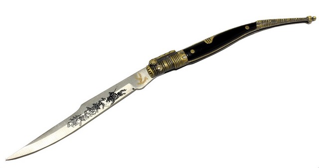 Picture of 5252 Mini Black & Gold Handle Thin Toothpick Folding Knife&#44; 8.5 in.