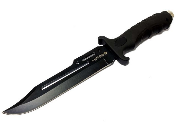 Picture of 6419 Black Hunting Knife Rubber Handle with Sheath&#44; 10.5 in.