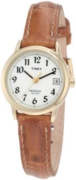Picture of Timex T2J761 Womens Easy Reader Brown Leather Strap Casual Watch