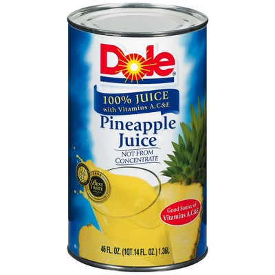 Picture of Dole 606 46 Oz. 100 Percent Pineapple Juice&#44; Case Of 12