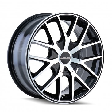3260-7703B 5-100- 5-114.3 PCD Tr60 Black Machined Face & Ring Wheel