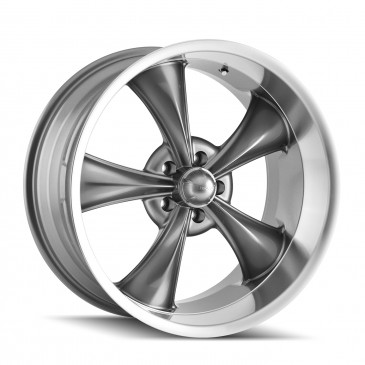 Ridler Style 695 Grey W/MACHINED Lip Wheel (17 x 7. inches /5 x 127 mm, 0 mm Offset)