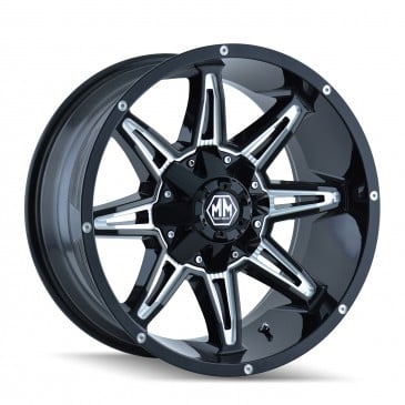 6-139.7- 6-135 PCD Rampage Black Milled Spokes Wheel