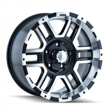 8-165.1 PCD Black Machined Face & Machined Lip Wheel