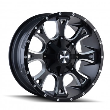 Picture of Calioffroad 9103-22278M 8-180 PCD Anarchy Satin Black & Milled Spokes Wheel