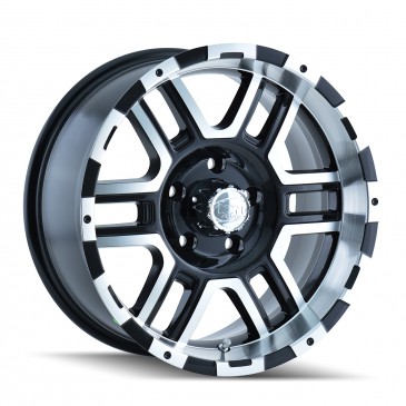 8-165.1 PCD Black Machined Face & Machined Lip Wheel