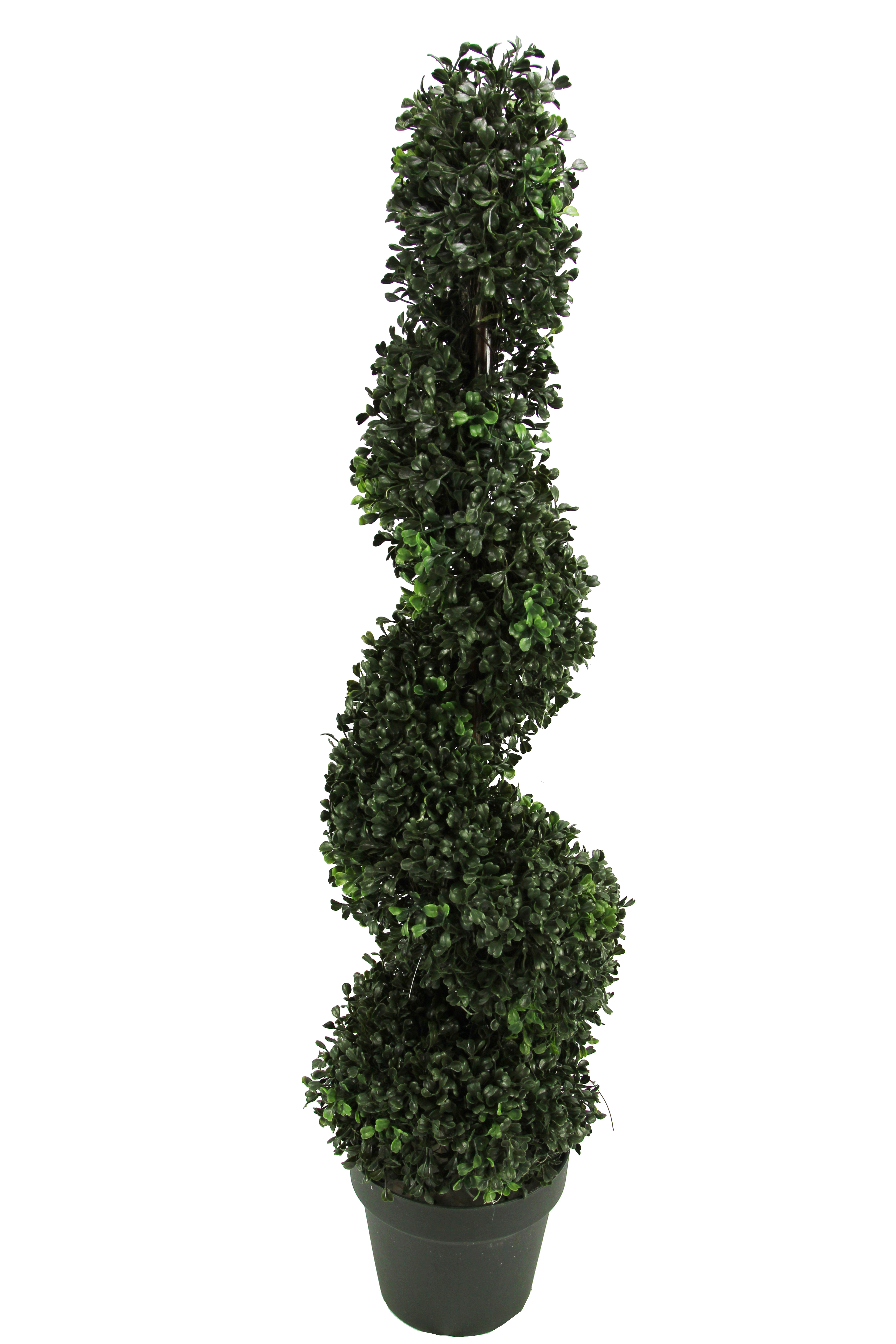 Picture of Admired by Nature GTR4633-NATURAL Artificial Boxwood Leave Spiral Topiary Plant in Plastic Pot, Green - 3 ft.