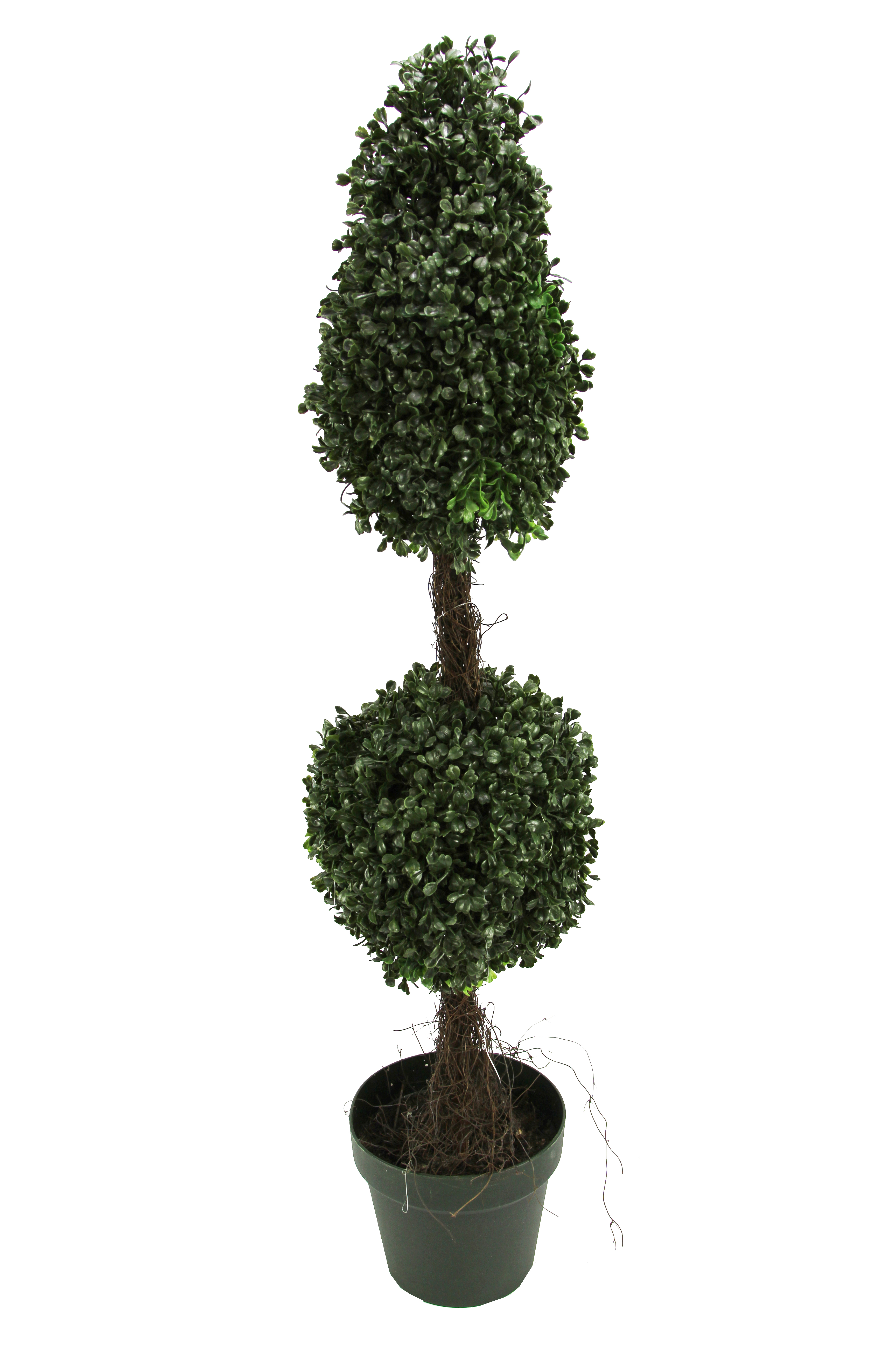 Picture of Admired by Nature GTR4634-NATURAL Artificial Double Ball-shaped Boxwood Topiary in Plastic Pot&#44; Green - 3 ft.