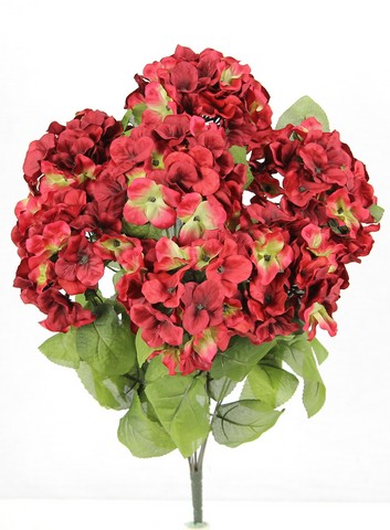 Picture of Admired by Nature GPB730-CRANBERRY Artificial Full Blooming Stain Hydrangea&#44; Cranberry