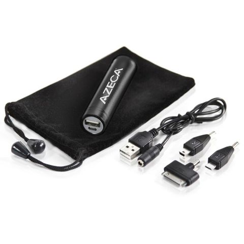 Azeca D422-BK PowerTube 2800 Portable Charger, Black