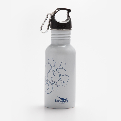 Picture of Bluewave Lifestyle PKSB50B-White BPA Free Stainless Steel Droplet Sports Bottle&#44; Winter White - 17 oz