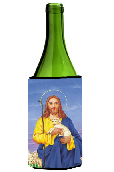 Picture of Carolines Treasures AAH8215LITERK Jesus the Good Shepherd Holding a Lamb Wine Bottle Can cooler Hugger
