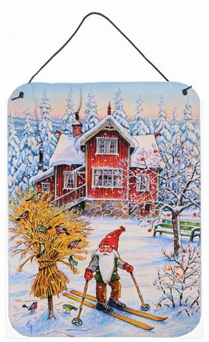 Christmas Gnome Skiing Wall or Door Hanging Prints