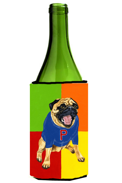 Picture of Carolines Treasures AMB1068LITERK Go Team Varsity Pug Wine Bottle Can cooler Hugger