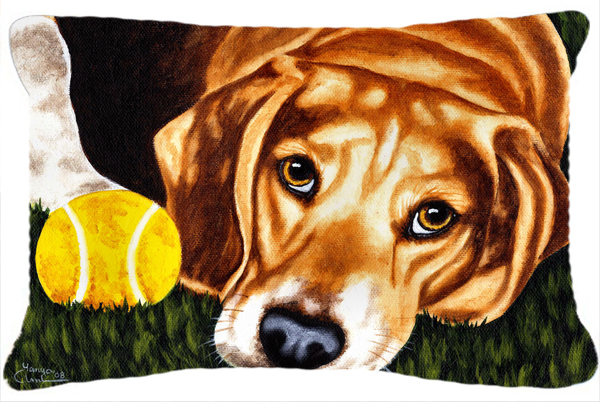 Have Ball Will Travel Beagle Fabric Decorative Pillow