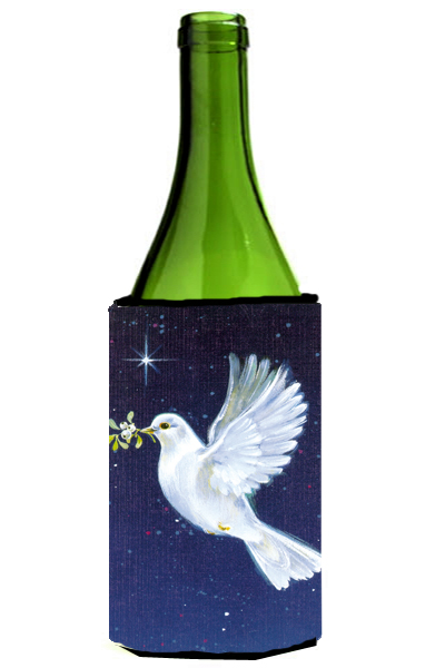 Picture of Carolines Treasures AAH1624LITERK Peace Dove with the Olive Branch Wine Bottle Can cooler Hugger