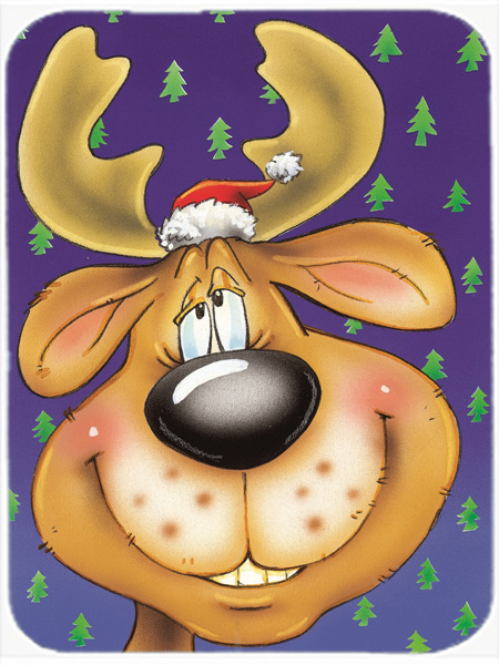 Comic Reindeer Mouse Pad, Hot Pad or Trivet
