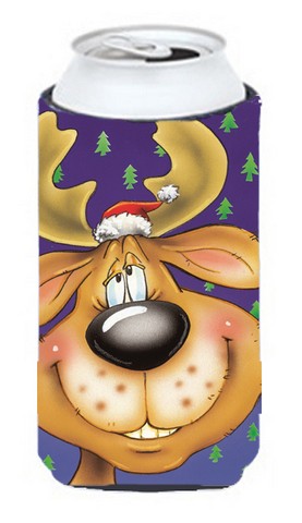 Comic Reindeer Tall Boy Can cooler Hugger