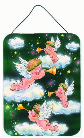 Angels on Green Wall or Door Hanging Prints