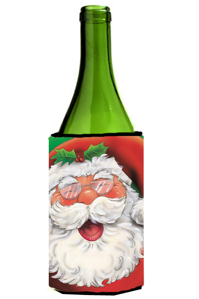 Picture of Carolines Treasures AAH7262LITERK Jolly Santa Claus Wine Bottle Can cooler Hugger