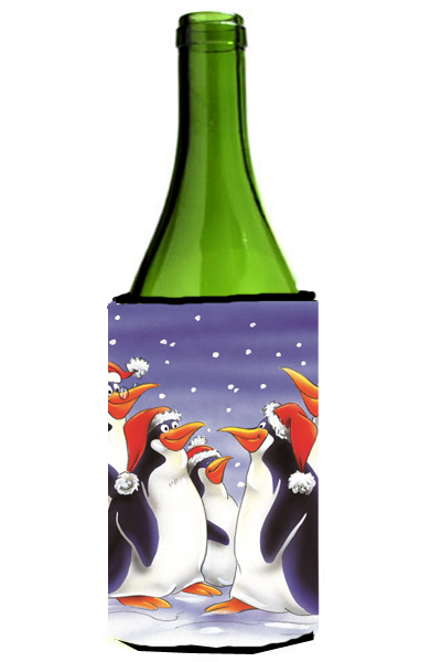 Picture of Carolines Treasures AAH7264LITERK Holiday Penguins Wine Bottle Can cooler Hugger