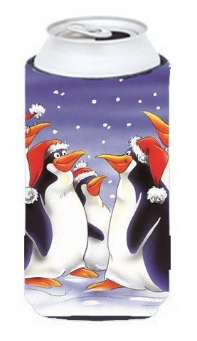 Holiday Penguins Tall Boy Can cooler Hugger