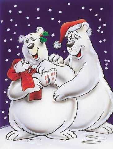 Holiday Polar Bears Flag Garden Size
