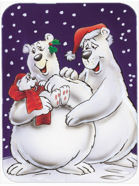 Picture of Carolines Treasures AAH7269LCB Holiday Polar Bears Glass Large Cutting Board